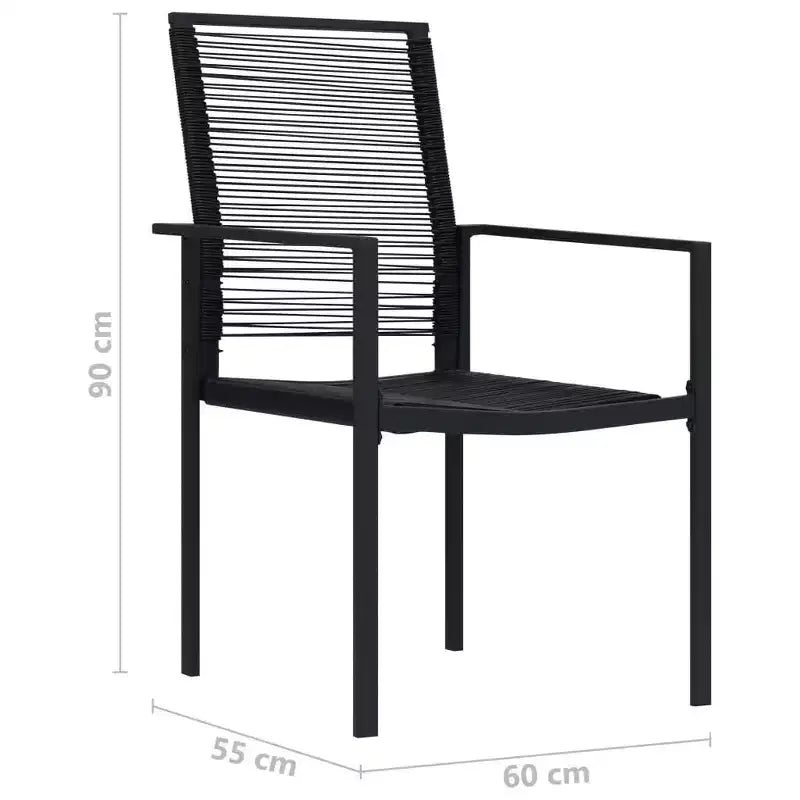 vidaXL Ensemble de salle à manger en verre noir moyen et durable pour le jardin