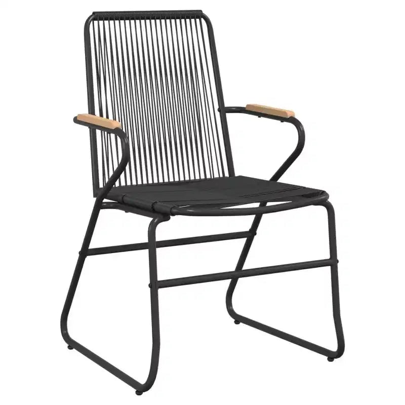 vidaXL Salon de jardin noir en rotin de PVC, taille moyenne, durable