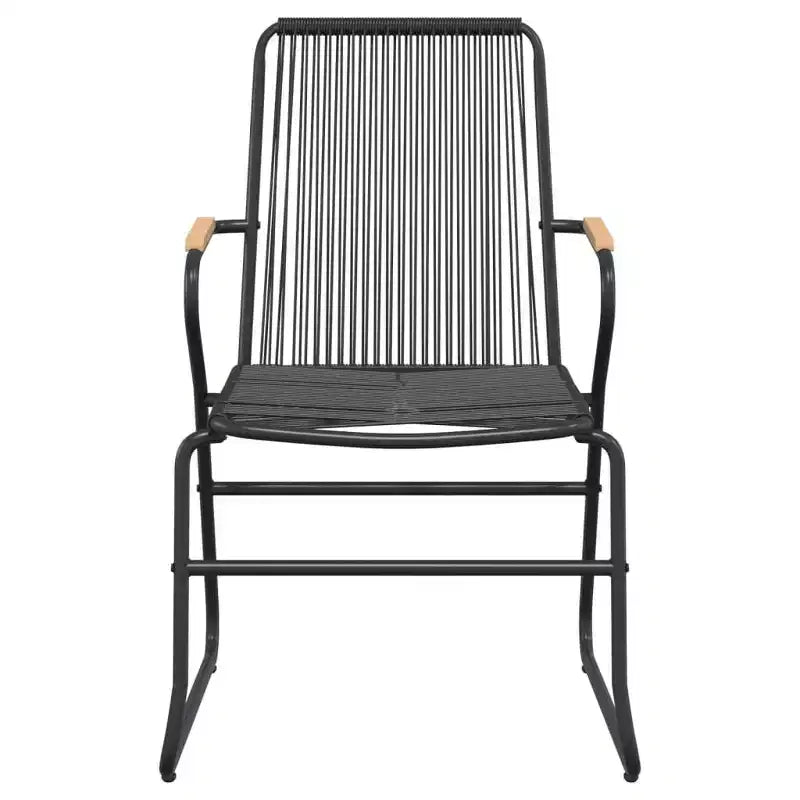 vidaXL Salon de jardin noir en rotin de PVC, taille moyenne, durable