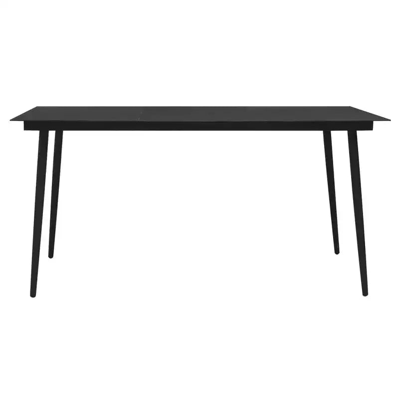 vidaXL Salon de jardin noir en rotin de PVC, taille moyenne, durable