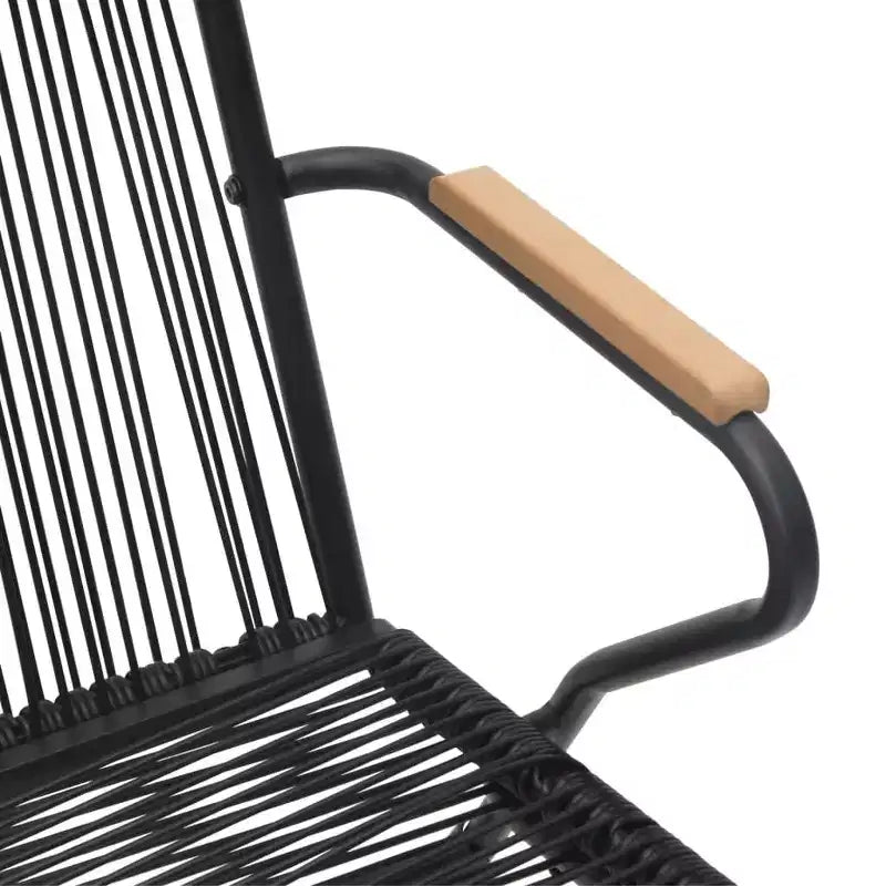 vidaXL Salon de jardin noir en rotin de PVC, taille moyenne, durable