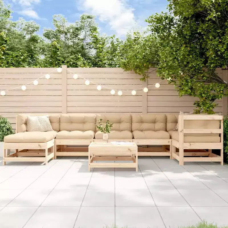 vidaXL Salon de jardin beige, bois naturel