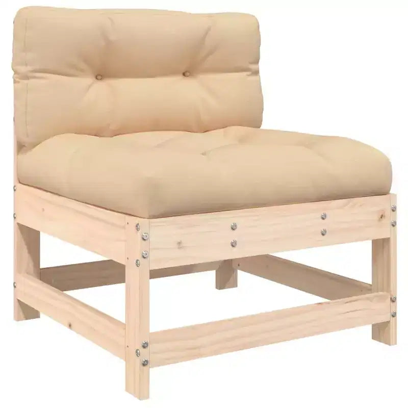 vidaXL Salon de jardin beige, bois naturel