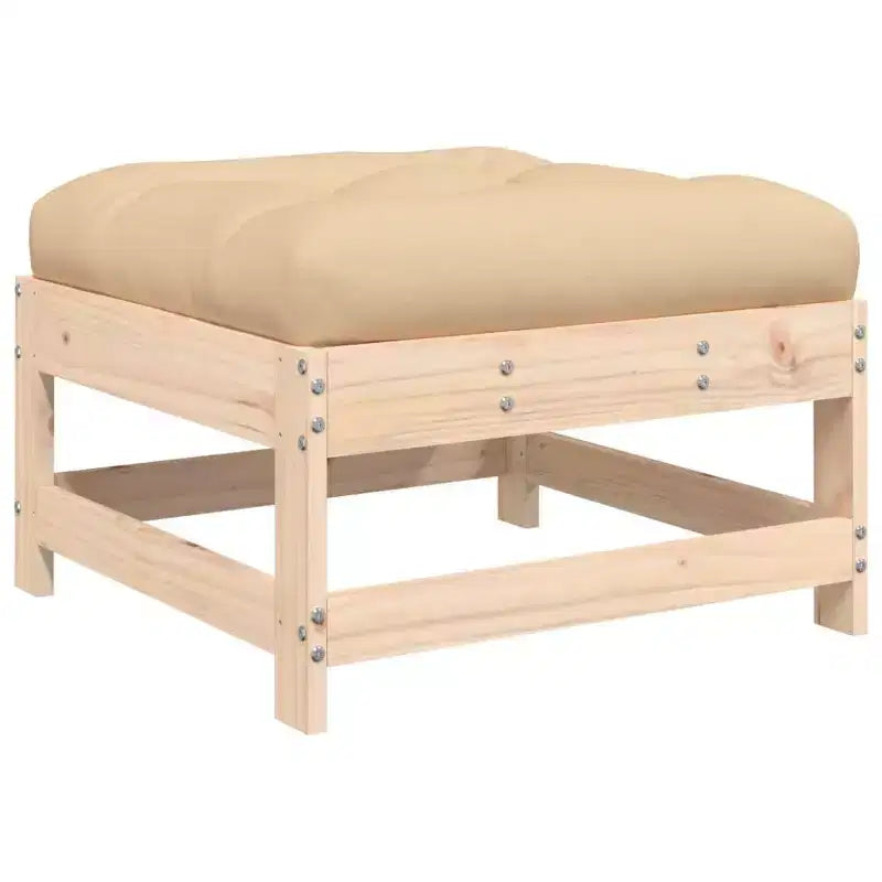 vidaXL Salon de jardin beige, bois naturel