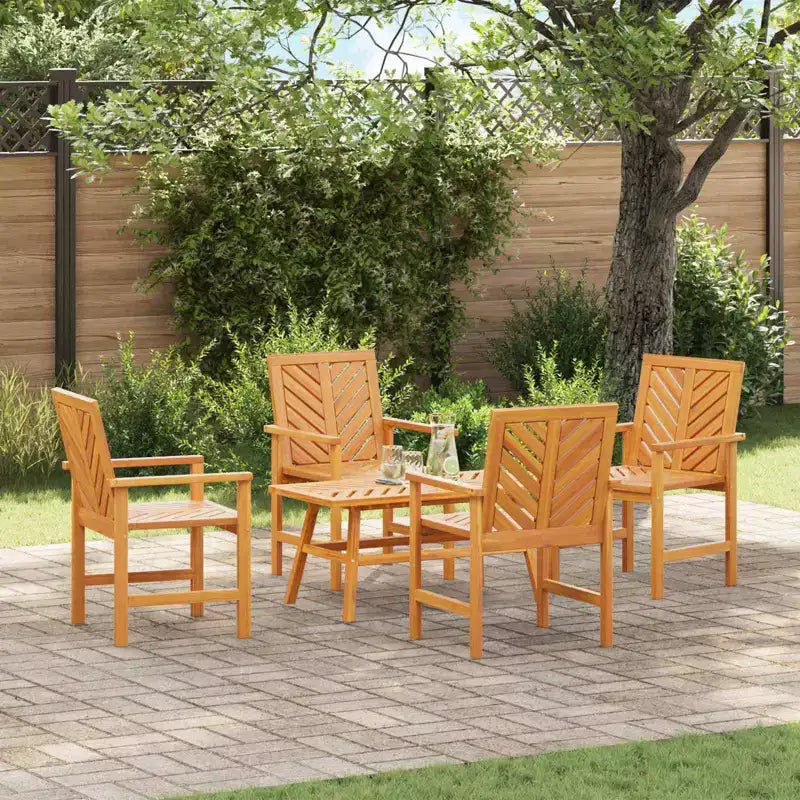 vidaXL Salon de jardin 5 pcs Bois d'acacia massif marron