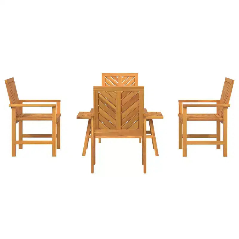 vidaXL Salon de jardin 5 pcs Bois d'acacia massif marron