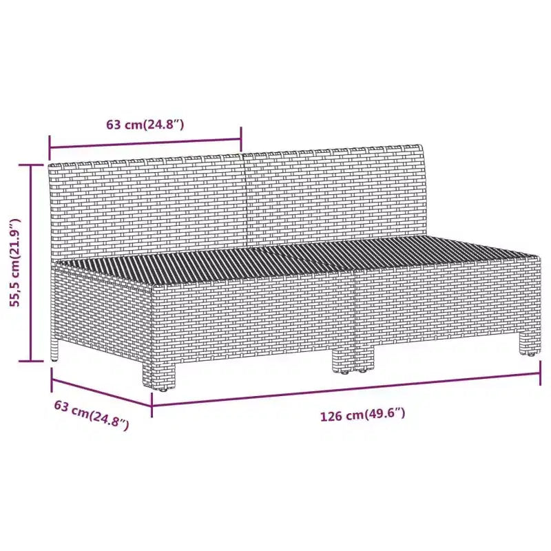 vidaXL Salon de jardin gris en résine tressée et acier thermolaqué Grande taille