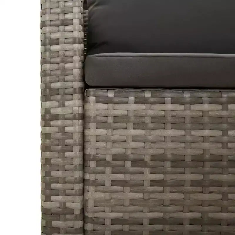 vidaXL Salon de jardin gris en résine tressée, acier revêtu par poudre, 9 pièces