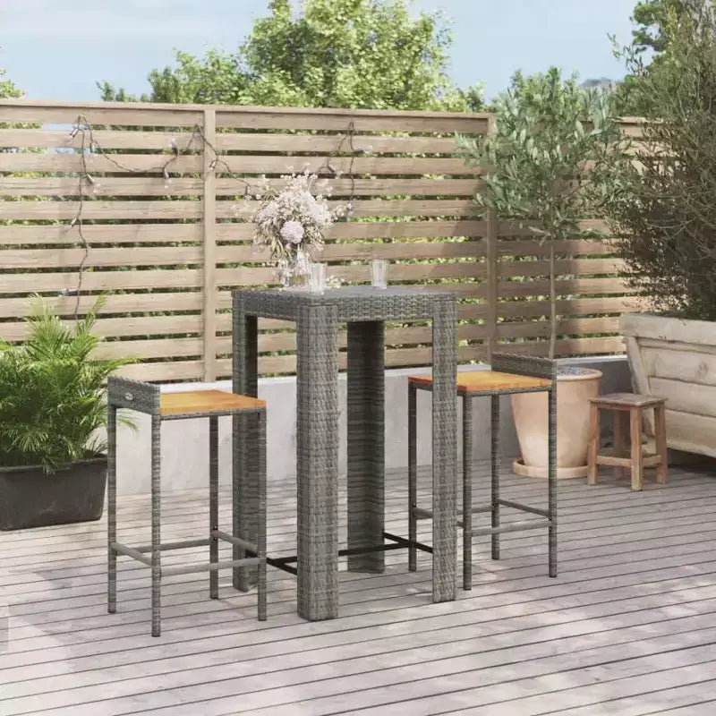 vidaXL Salon de jardin bar en résine tressée, ensemble de bar durable de taille moyenne