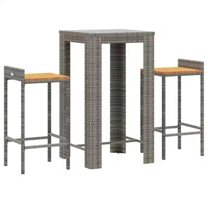 vidaXL Salon de jardin bar en résine tressée, ensemble de bar durable de taille moyenne
