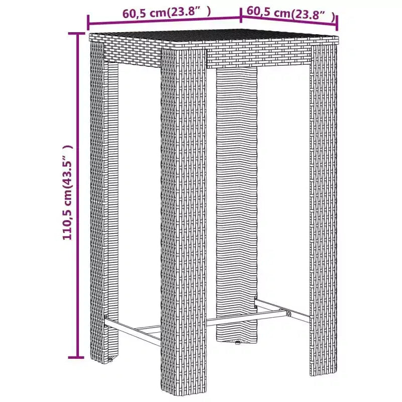 vidaXL Salon de jardin bar en résine tressée, ensemble de bar durable de taille moyenne