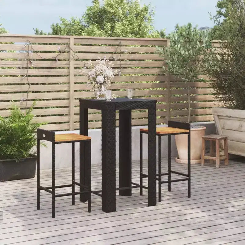 vidaXL Salon de jardin bar en résine tressée, ensemble de bar durable de taille moyenne