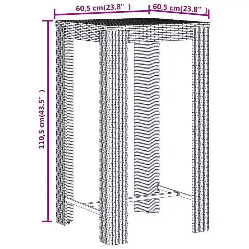 vidaXL Salon de jardin bar en résine tressée, ensemble de bar durable de taille moyenne
