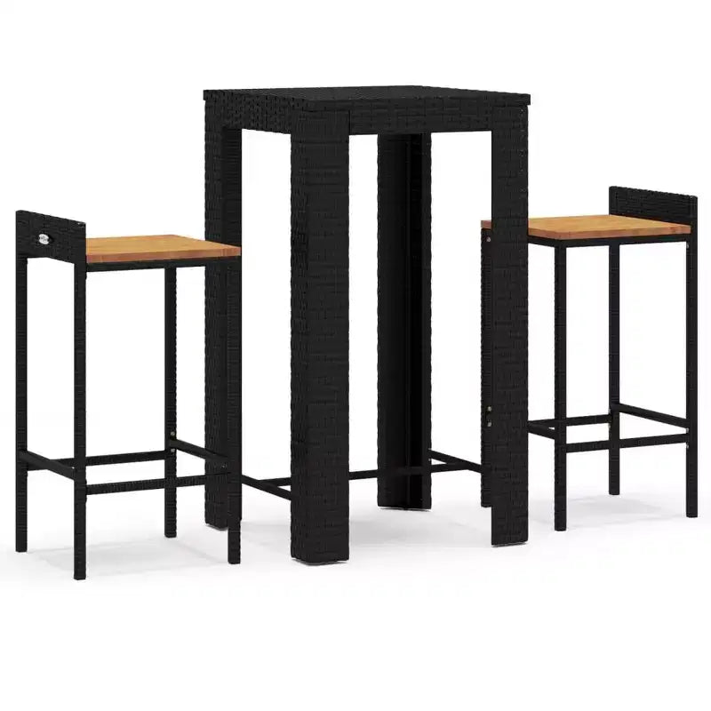 vidaXL Salon de jardin bar en résine tressée, ensemble de bar durable de taille moyenne