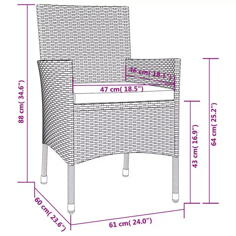 vidaXL Salon de jardin 4 pcs