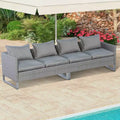 Costway 2PCS Patio Conversation Set Sectional Sofa Furniture Cushioned Seat Garden Grey
