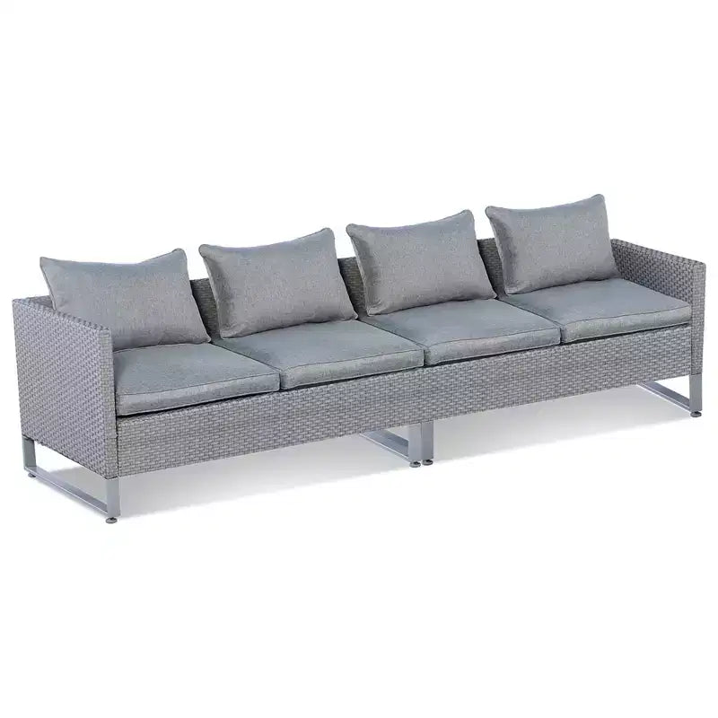 Costway Ensemble de Conversation de Patio 2 Pièces Canapé Sectionnel Rembourré pour Jardin Gris