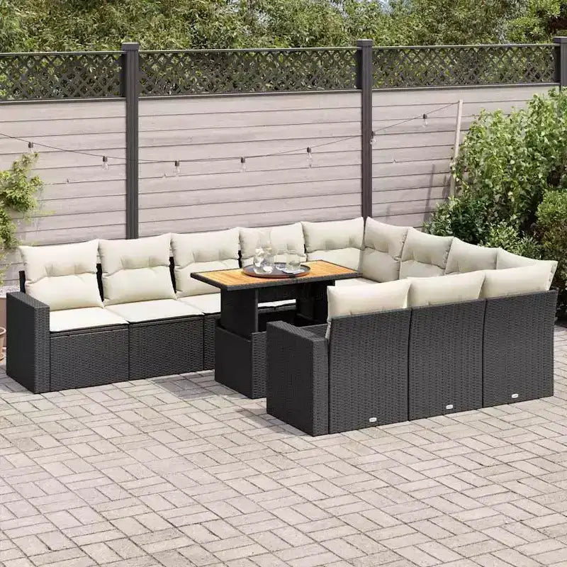vidaXL Ensemble de canapés de jardin en résine tressée, grands matériaux résistants aux UV