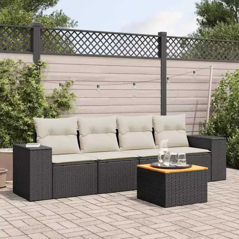 vidaXL Ensemble de canapés de jardin en résine tressée 5 pièces modulable