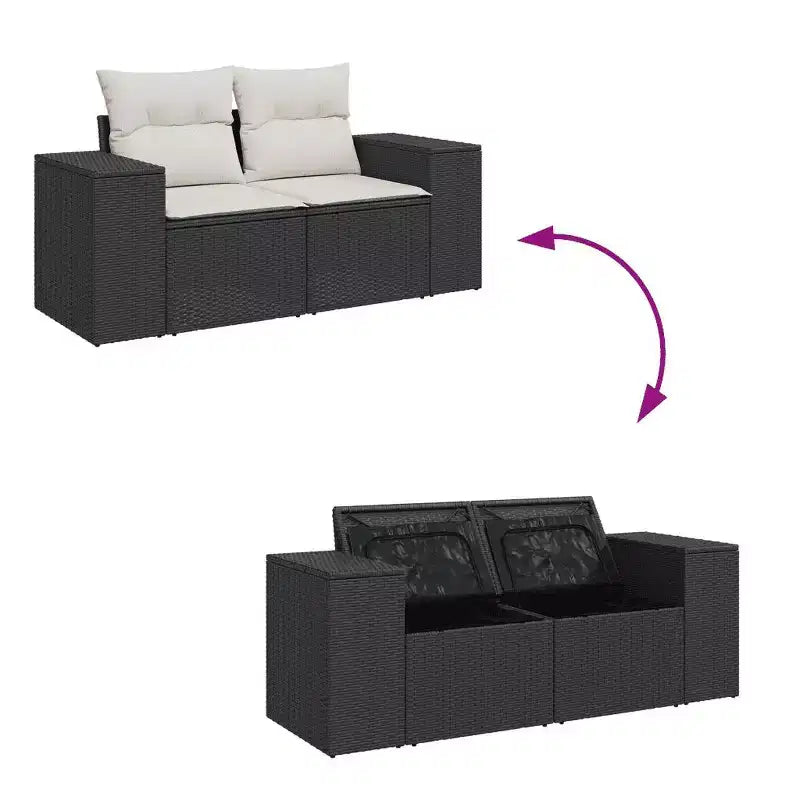 vidaXL Ensemble de canapés de jardin en résine tressée 5 pièces modulable