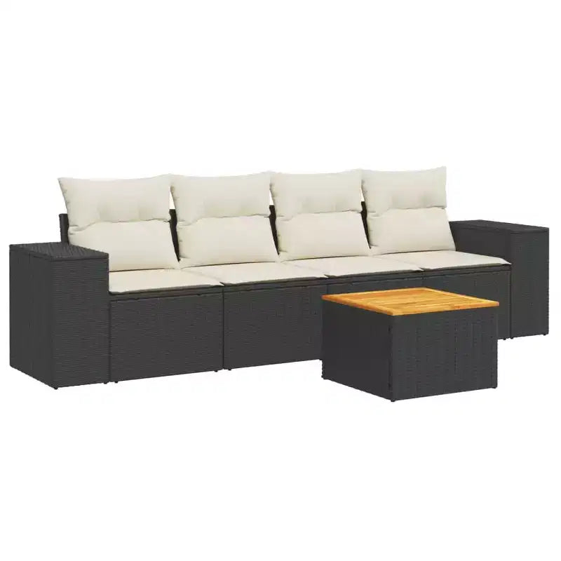 vidaXL Ensemble de canapés de jardin en résine tressée 5 pièces modulable