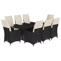 vidaXL Garden Dining Set Black, Cream White