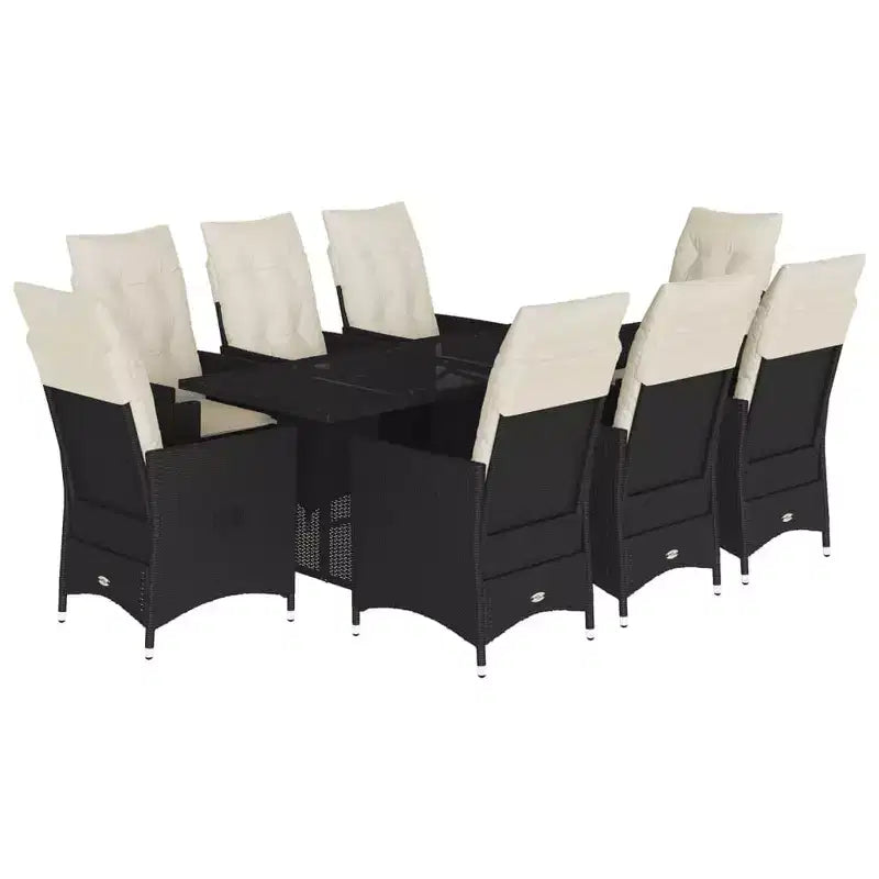 vidaXL Garden Dining Set Black, Cream White