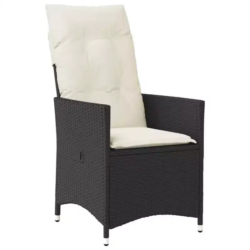 vidaXL Ensemble de salle à manger de jardin noir, blanc crème
