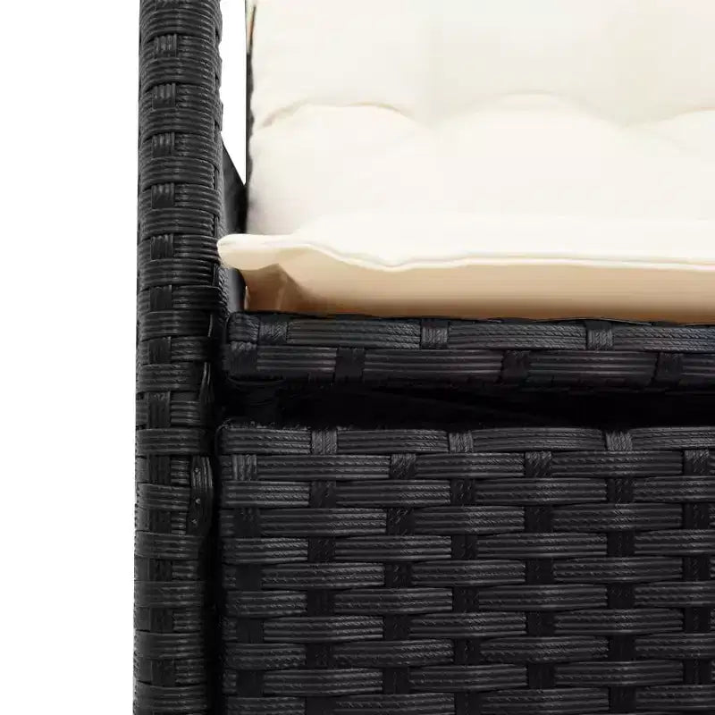 vidaXL Ensemble de salle à manger de jardin noir, blanc crème