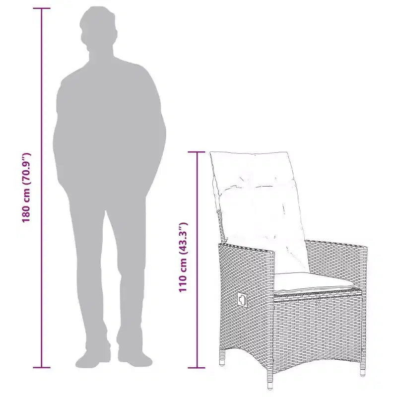 vidaXL Ensemble de salle à manger de jardin noir, blanc crème