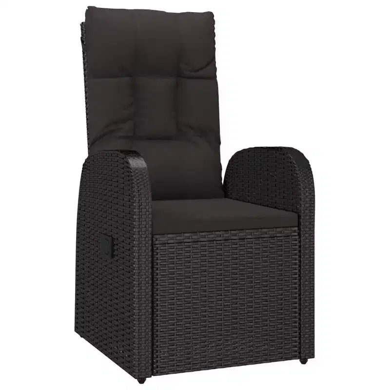 vidaXL Salon de jardin noir en résine tressée 9 pièces