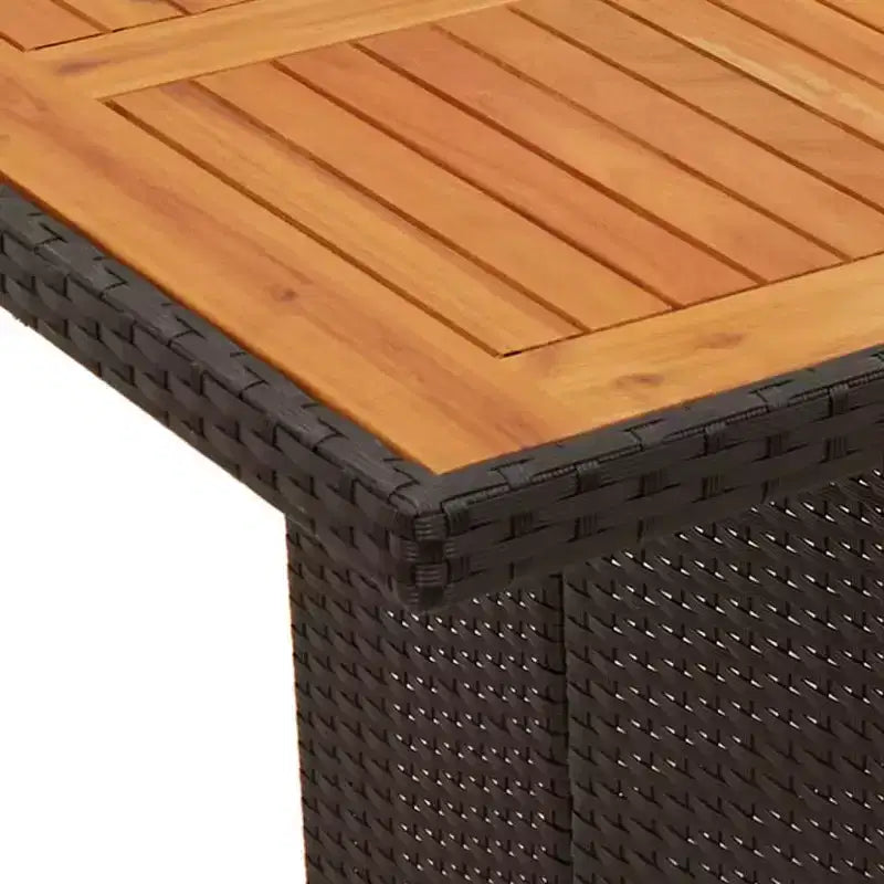 vidaXL Salon de jardin noir en résine tressée 9 pièces