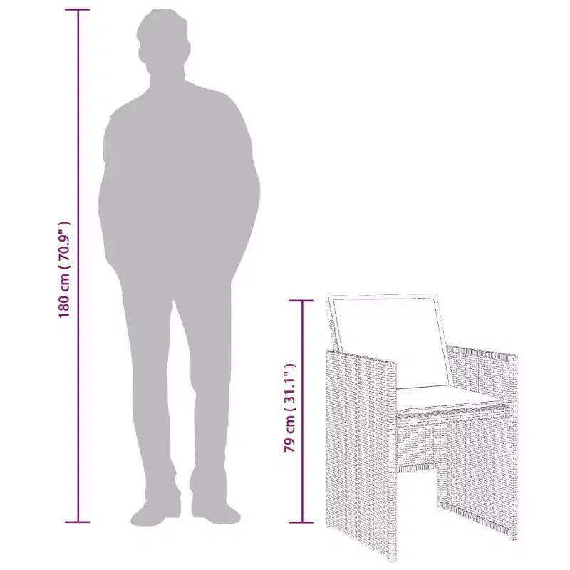 vidaXL Ensemble de salle à manger d'extérieur 8 pcs Gris et Bleu marine