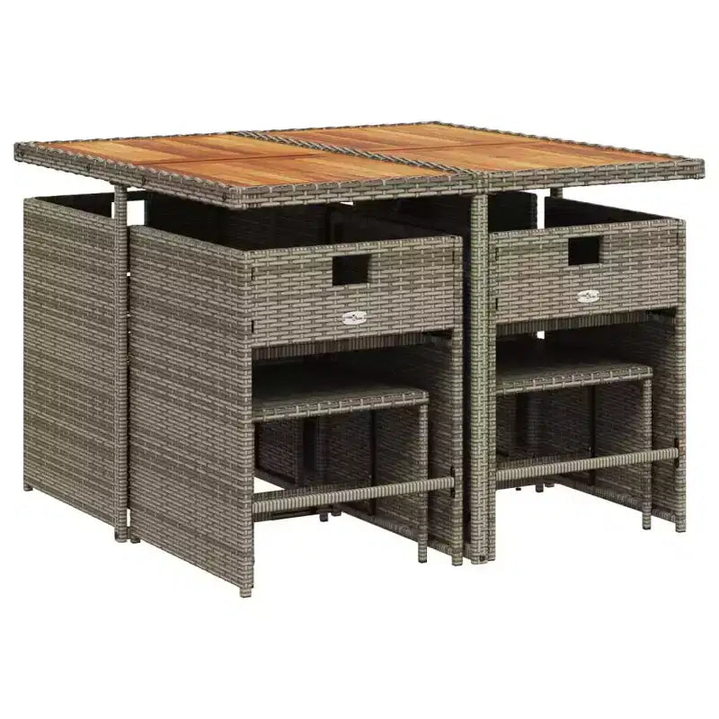 vidaXL Ensemble de salle à manger d'extérieur 8 pièces gris, bleu marine