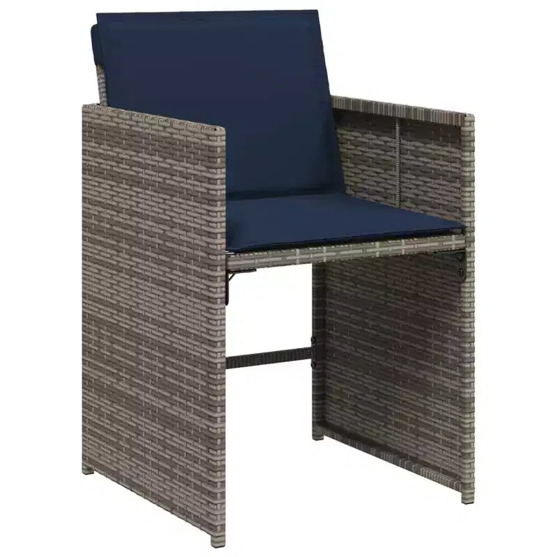 vidaXL Ensemble de salle à manger d'extérieur 8 pièces gris, bleu marine