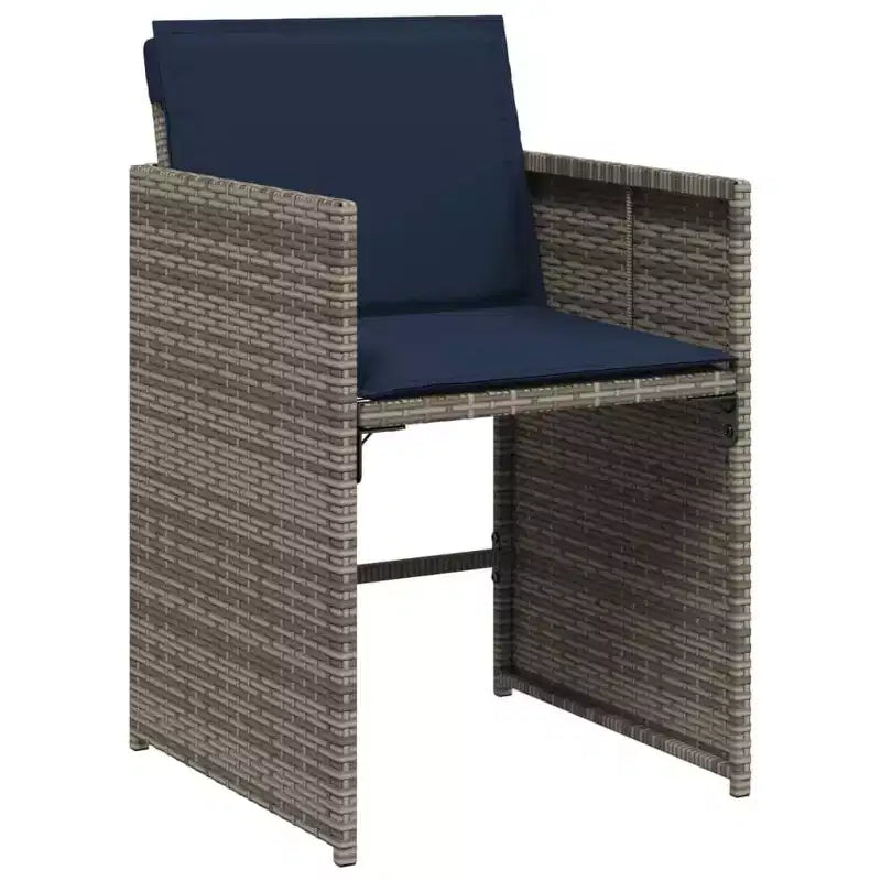 vidaXL Ensemble de salle à manger d'extérieur 12 pcs Gris, Bleu marine