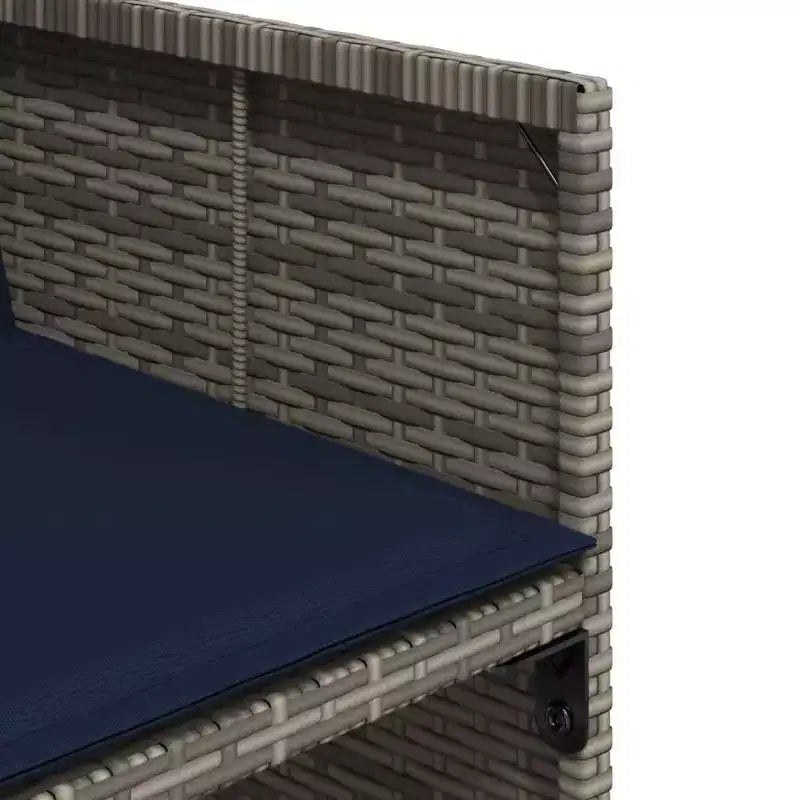 vidaXL Ensemble de salle à manger d'extérieur 12 pcs Gris, Bleu marine