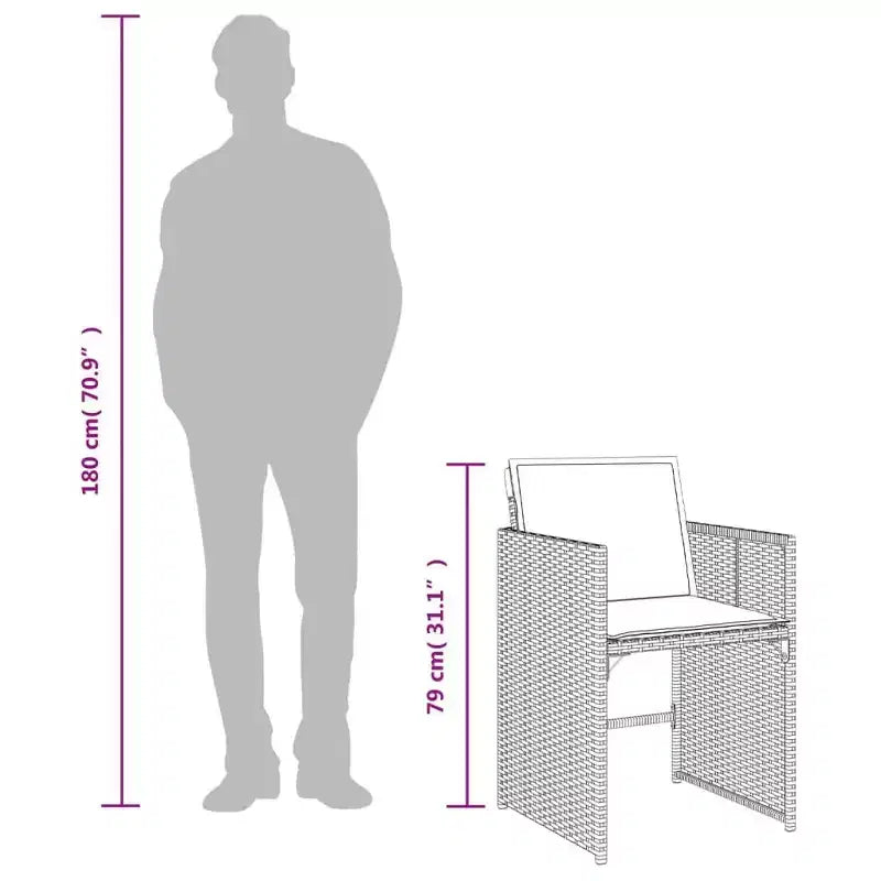 vidaXL Ensemble de salle à manger d'extérieur 12 pcs Gris, Bleu marine