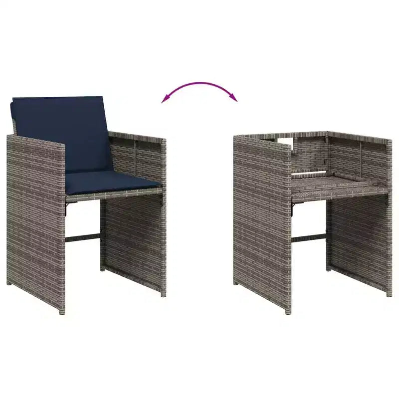vidaXL Ensemble de salle à manger d'extérieur 14 pcs gris