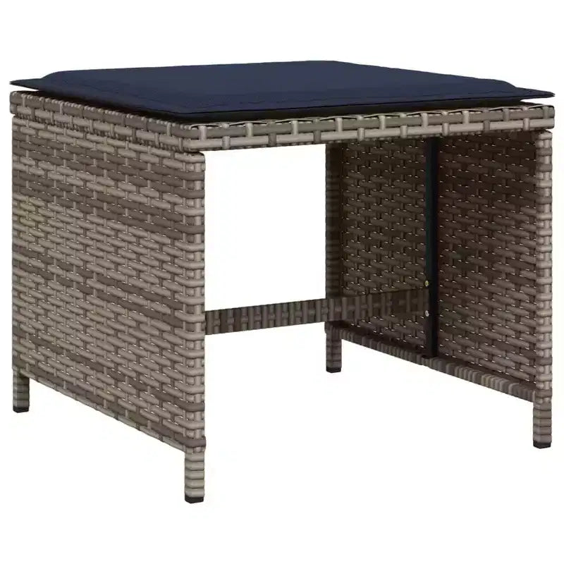 vidaXL Salon de jardin 14 pcs Gris, bleu marine