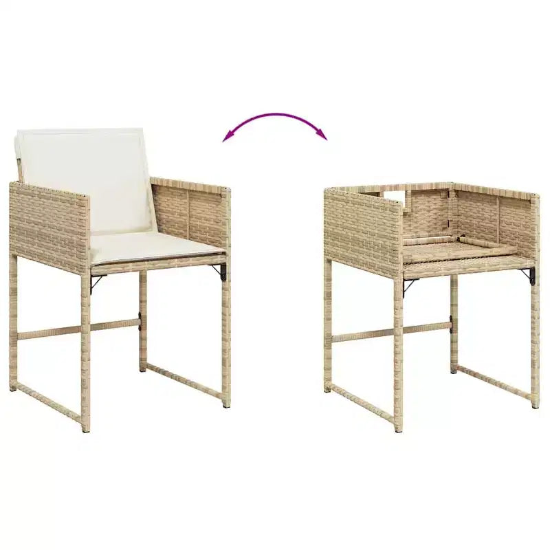 vidaXL Ensemble de salle à manger de jardin beige, marron