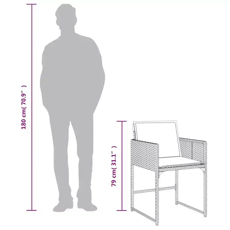 vidaXL Ensemble de salle à manger de jardin beige, marron
