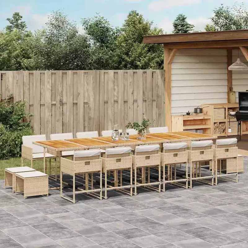 vidaXL Ensemble de salle à manger de jardin beige, marron