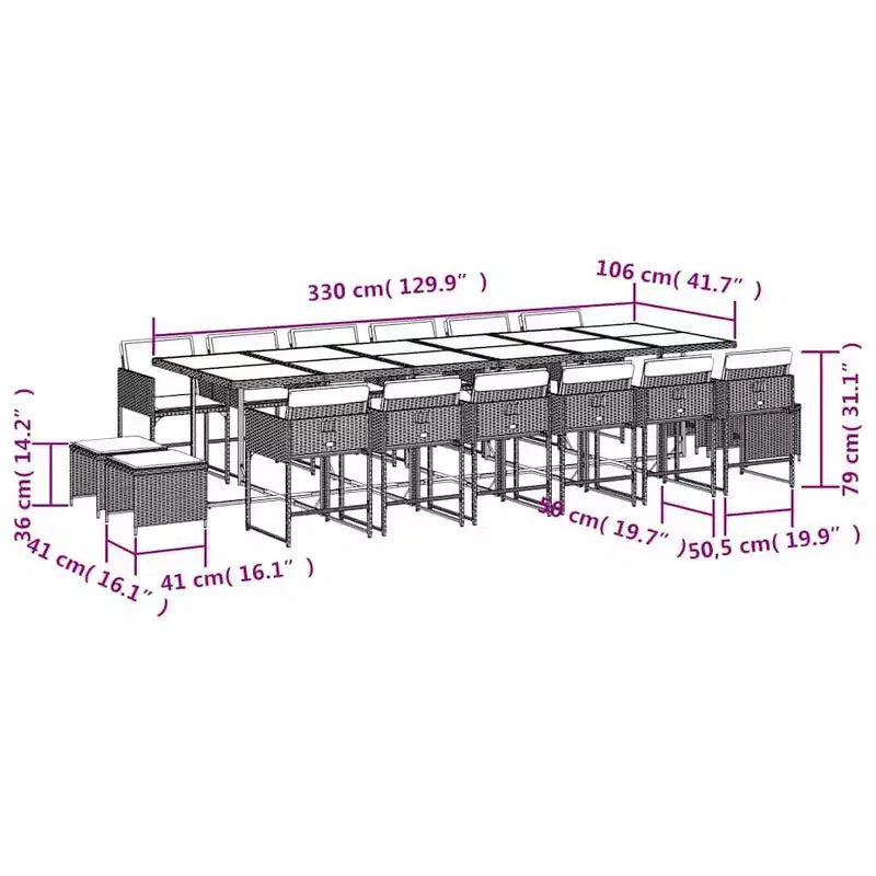 vidaXL Ensemble de salle à manger de jardin beige, marron