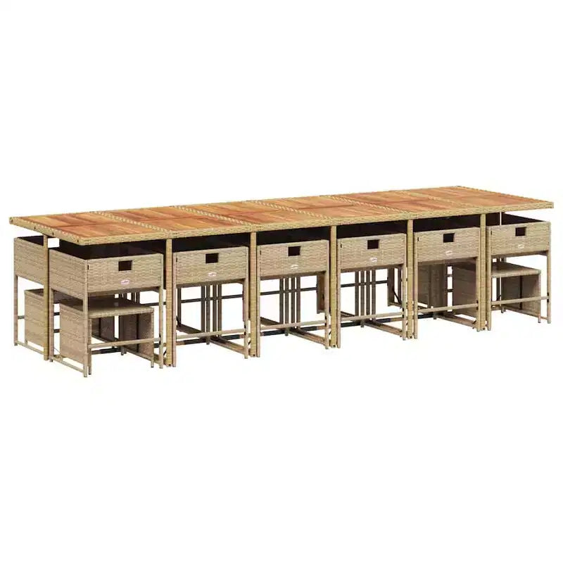 vidaXL Ensemble de salle à manger de jardin beige, marron