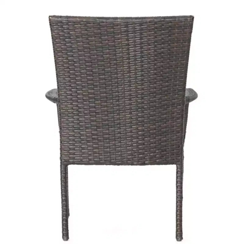 Chaises d'extérieur empilables en rotin PE 4 pièces, résistantes aux intempéries pour patio, jardin, terrasse et bord de piscine