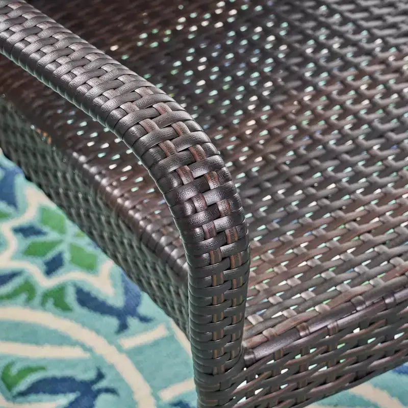 Chaises d'extérieur empilables en rotin PE 4 pièces, résistantes aux intempéries pour patio, jardin, terrasse et bord de piscine