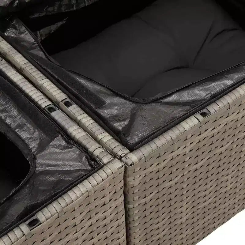 vidaXL Salon de jardin modulaire en résine tressée 5 pièces