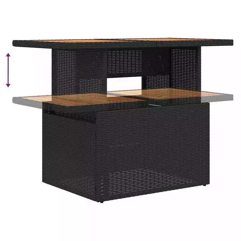 vidaXL Salon de jardin modulaire en résine tressée 5 pièces
