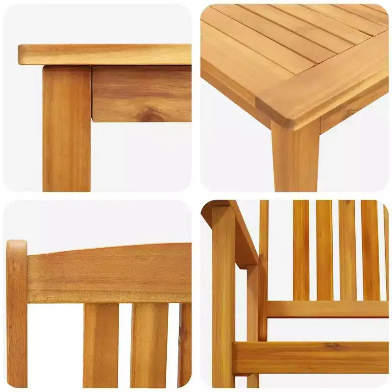 vidaXL Ensemble de salle à manger de jardin 3 pcs Marron Bois d'acacia massif